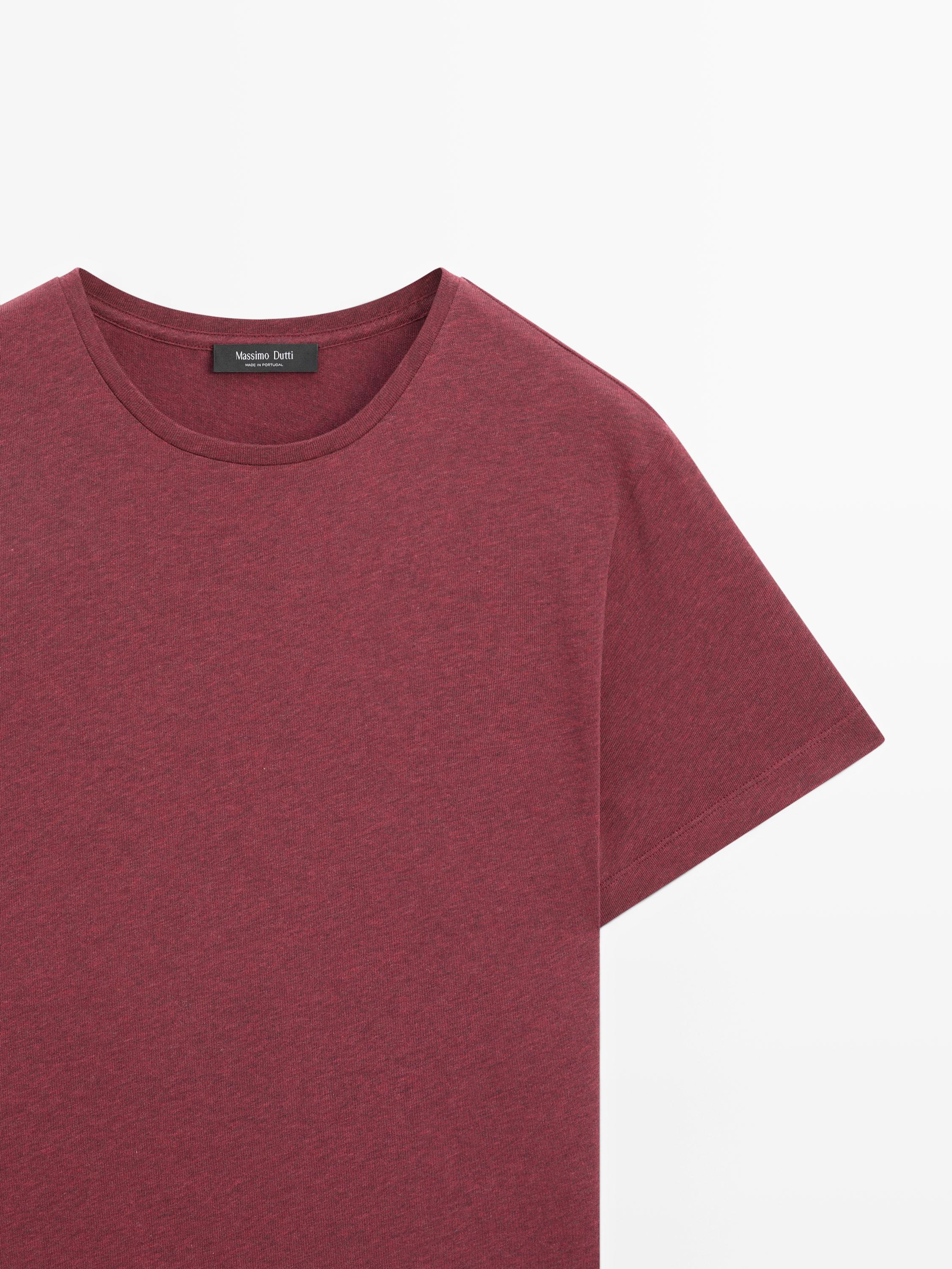 T-shirt chiné à manches courtes en coton léger